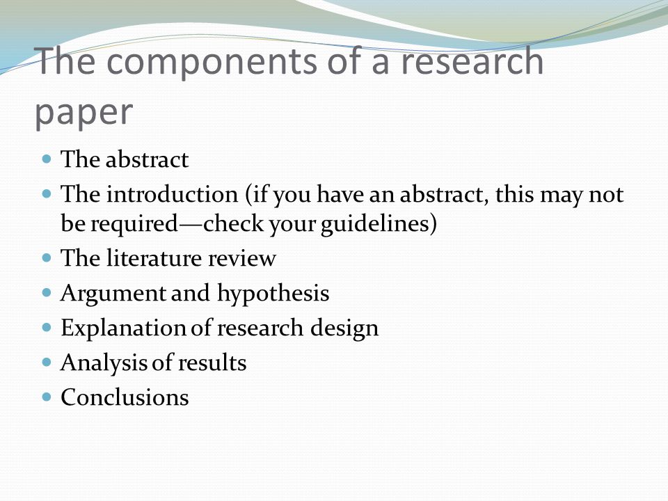 Components of a Qualitative Research Report